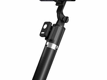 Somikon Smartphone-Selfie-Stativ, 2 LED-Lichter, bis 170 cm, BT-Fernauslöser