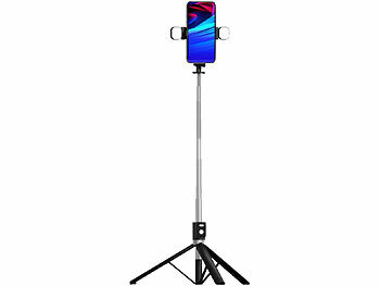 Kompaktes Selfie-Stativ mit LED-Beleuchtung