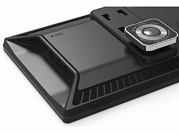 Lescars 9"-IPS-HD-Monitor für Android Auto & CarPlay, 2K-Kamera+Rückfahrkamera