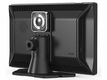 Lescars 9"-IPS-HD-Monitor für Android Auto & CarPlay, 2K-Kamera+Rückfahrkamera