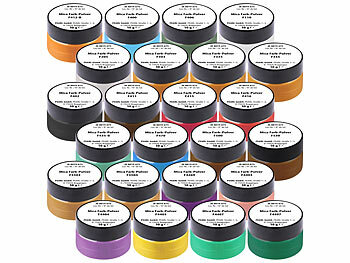 Epoxidharz-Glimmerpulver: AGT 24er-Set Mica-Farbpulver, je 10 g/Farbe für Epoxidharz