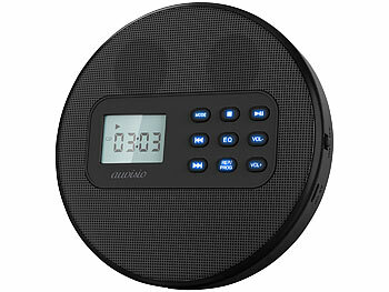 auvisio Tragbarer CD-Player mit Akku, Lautsprecher, Bluetooth, USB-Player, 5 W