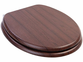 BadeStern 2er-Set WC-Sitze mit Absenkautomatik, Dunkelholz-Optik