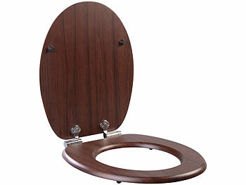 BadeStern 2er-Set WC-Sitze mit Absenkautomatik, Dunkelholz-Optik