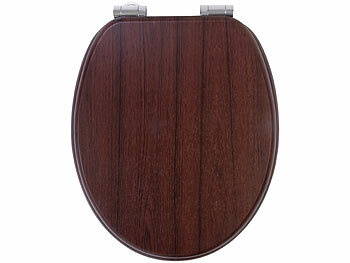 BadeStern 2er-Set WC-Sitze mit Absenkautomatik, Dunkelholz-Optik