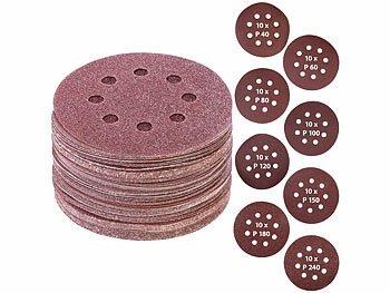 Schleifpapier: AGT 80er-Set Klett-Schleifscheiben für Exzenterschleifer, Ø 125 mm