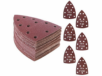 Schleifscheiben: AGT 60er-Set Klett-Schleifpapier für Delta- & Dreieckschleifer, P40 - P240 