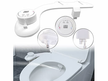 Dusch WC Bidet Toilette: BadeStern Bidet-Toilettenaufsatz mit 2 Düsen, Ausfahrautomatik, selbstreinigend 