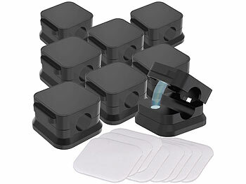 General Office 32er-Set magnetische Kabelclips, Kabel-Organizer m. Klebepads, schwarz 