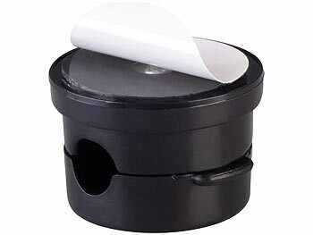 General Office 16er-Set magnetische Kabelclips, 360° drehbar, mit Klebepads, schwarz 