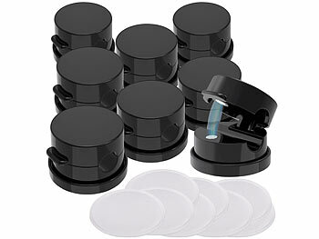 General Office 16er-Set magnetische Kabelclips, 360° drehbar, mit Klebepads, schwarz 