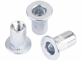 AGT 250-teiliges Edelstahl-Nietmuttern-Sortiment, Größen M3 bis M12 