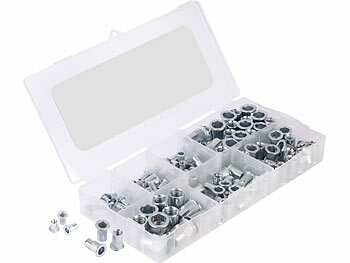 Blindniet Mutter: AGT 250-teiliges Edelstahl-Nietmuttern-Sortiment, Größen M3 bis M12 