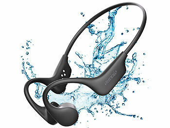 Knochenschallkopfhörer: auvisio Wasserdichter Knochenschall-Kopfhörer, Bluetooth 5.4, MP3, 32 GB, IP68 