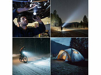 KryoLights Wiederaufladbare LED-Taschenlampe, Aluminium, 800 lm, 10 W, 1.200 mAh 