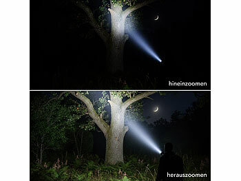 KryoLights Wiederaufladbare LED-Taschenlampe, Aluminium, 800 lm, 10 W, 1.200 mAh 