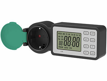 revolt 2er-Set Outdoor-Zeitschaltuhren, programmierbare Zeiten, minutengenau 