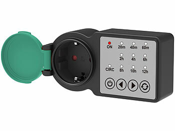 revolt 2er-Set Outdoor-Steckdose mit Countdown-Timer, IP44, 3.680 Watt 