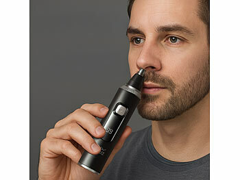 Sichler Beauty 2in1-Akku-Nasen- und Ohrenhaar-Trimmer mit Schutzkappe, 120 Min., IPX6 