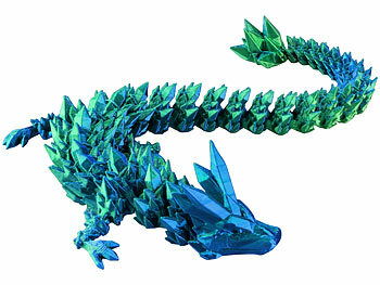 Playtastic 3D-gedrucktes Drachenei mit Drachenfigur, blau/grün, 28,5 cm 