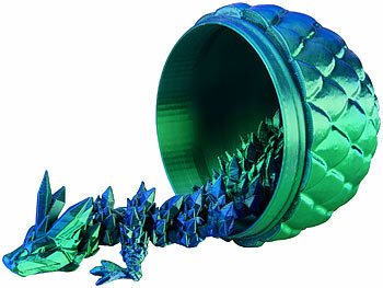 Playtastic 3D-gedrucktes Drachenei mit Drachenfigur, blau/grün, 28,5 cm 