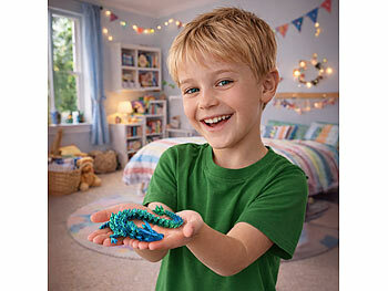 Playtastic 3D-gedrucktes Drachenei mit Drachenfigur, blau/grün, 28,5 cm 