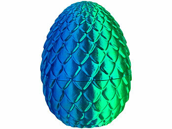 Playtastic 3D-gedrucktes Drachenei mit Drachenfigur, blau/grün, 28,5 cm 