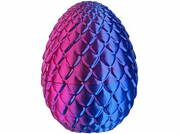 Playtastic 3D-gedrucktes Drachenei mit Drachenfigur, blau/violett, 28,5 cm 