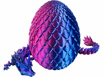 Playtastic 3D-gedrucktes Drachenei mit Drachenfigur, blau/violett, 28,5 cm 