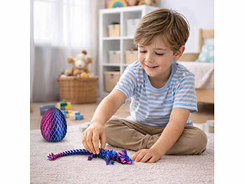 Playtastic 3D-gedrucktes Drachenei mit Drachenfigur, blau/violett, 28,5 cm 