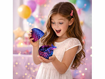 Playtastic 3D-gedrucktes Drachenei mit Drachenfigur, blau/violett, 28,5 cm 