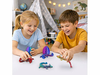 Playtastic 4er-Set 3D-gedruckte Dracheneier mit Mini-Drachenfiguren, 12,7 cm 