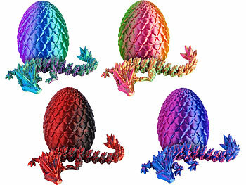 Playtastic 4er-Set 3D-gedruckte Dracheneier mit Mini-Drachenfiguren, 12,7 cm 