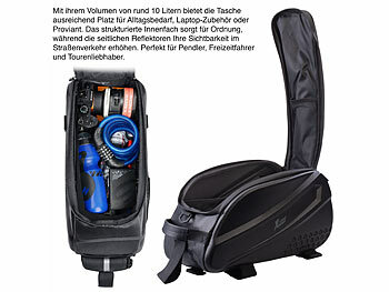 Xcase Fahrradtasche wasserfest: 2er-Set 2in1-Fahrrad-Gepcktrgertasche, 10  Liter, Trageriemen, PU (Fahrradtasche mit Regenschutz)