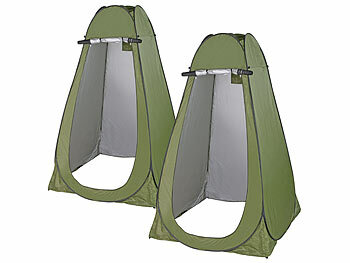 Camping Toilettenzelte: Semptec 2er Tragbares Pop-Up-Dusch-, Toiletten- und Umkleide-Zelt, grün