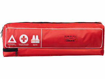 Lescars 2er-Set Kfz-Kombitasche mit Verbandkasten, Warndreieck & Warnweste