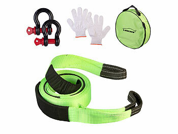 Abschleppseil Auto: Lescars Abschleppseil mit 5 m Länge und Haken, 10 Tonnen Zugkraft, Handschuhe