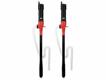 Elektrische Wasserpumpe: AGT 2er-Set Flüssigkeitspumpe mit Batterie, für Diesel/Wasser/Öl, 8l/Min.