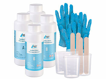 Kristallklares Harz: AGT 2er-Set Epoxidharz, transparent, 1000 ml, inkl. Zubehör