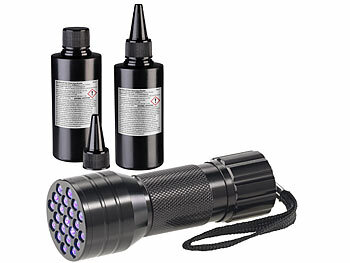 UV Geldscheinprüfer: AGT 2er-Set UV-Resin, kristallklar, vorgemischt, 2x 50 g, inkl. UV-Lampe 