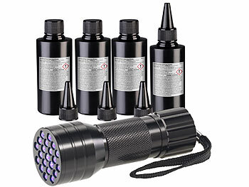 UV Kleber: AGT 4er-Set UV-Resin, kristallklar, vorgemischt, 4x 50 g, inkl. UV-Lampe