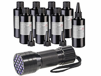 UV Harz: AGT 8er-Set UV-Resin, kristallklar, vorgemischt, 8x 50 g, inkl. UV-Lampe 