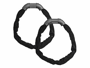 Schloss Fahrrad: AGT 2er-Set Fahrradschloss mit 5-stelligem Zahlencode, flexible Stahlkette