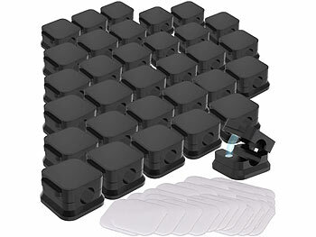 Kabelhalter Auto: General Office 32er-Set magnetische Kabelclips, Kabel-Organizer m. Klebepads, schwarz 