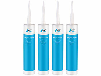 Kleber für Holz: AGT 4er-Set Montagekleber/Dichtstoffe, extra-stark, außen/innen, 475g,weiß