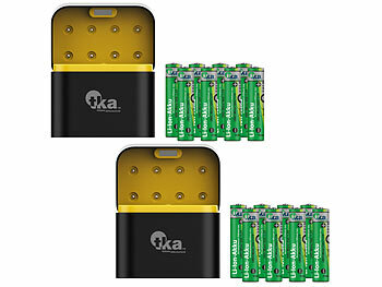 Akkuladegeräte: tka 2x 8er-Set Li-Ion-Akkus Typ AAA, mit USB-C-Ladebox,1300mWh,Ladeanzeige