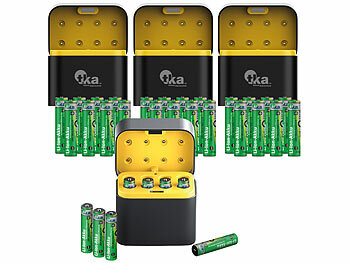 Akkus AAA Ladegerät: tka 32er-Set Li-Ion-Akkus Typ AAA, 4 USB-C-Ladeboxen, 1300mWh, Ladeanzeige