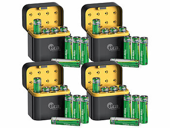 Akku AA Ladegeräte: tka 32er-Set Li-Ion-Akkus Typ AA, 4 USB-C-Ladeboxen, 3.000mWh, Ladeanzeige