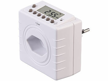Zeitschalter Steckdose: revolt Digitale Zeitschaltuhr für Typ-J-Steckdose, LCD-Display, bis 2.300 W