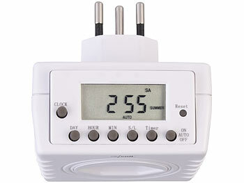 revolt Digitale Zeitschaltuhr für Typ-J-Steckdose, LCD-Display, bis 2.300 W